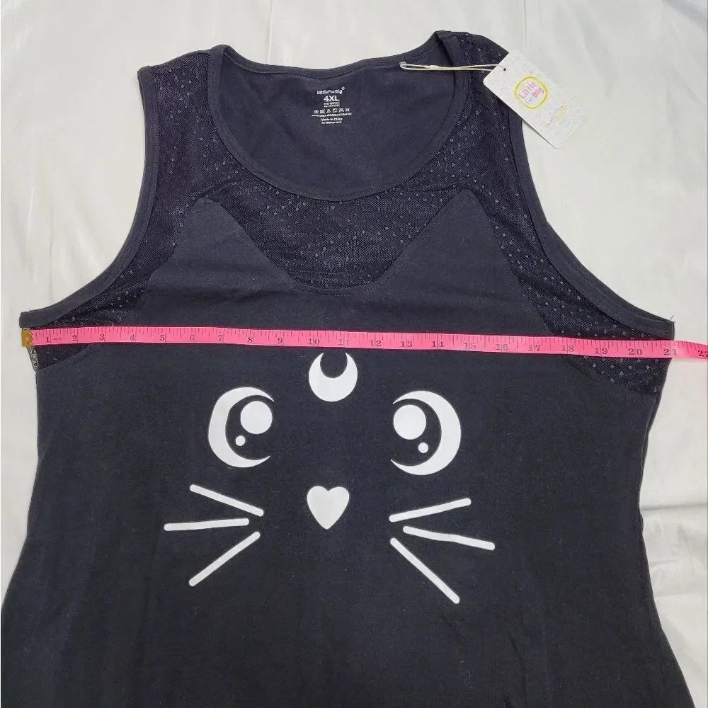 NEW LittleForBig black cat Luna‎ one piece romper bodysuit cosplay 4X